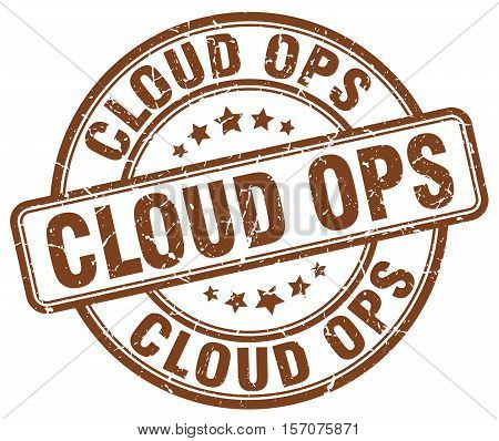 cloud ops. stamp. square. grunge. vintage. isolated. sign
