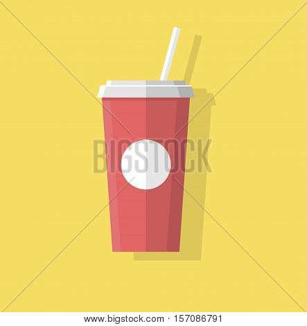 Vector juice and soda abstract flat style icon
