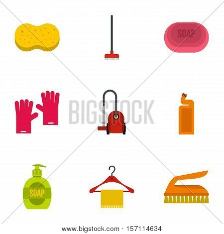 Sanitary day icons set. Flat illustration of 9 sanitary day vector icons for web
