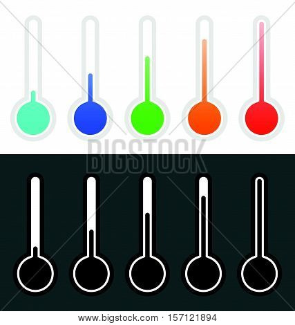 Thermometers In Set From Cold To Hot