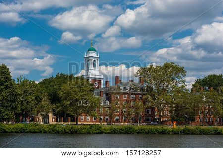 Eliot house Harvard University Cambridge Massachusettes. On the bank of the Charles River