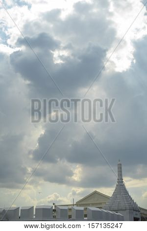 Nice sky with sun beam with cloudy at grand palace