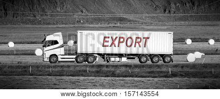 Truck Driving Through A Rural Area - Export