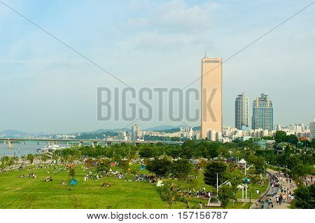 Hangang River In Seoul In Summer In Korea