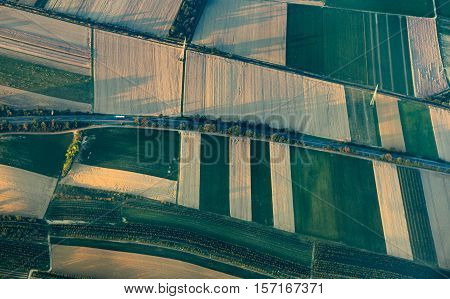 Aerial Of Rural Landscape Near Mayence