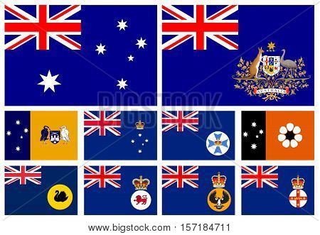 Flag of states of Australia in alphabetical order
