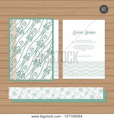 Wedding Invitation Or Greeting Card With Floral Ornament. Paper Lace Envelope Template. Wedding Invi
