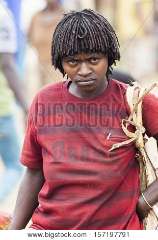 Ari Woman At Village Market. Bonata. Omo Valley. Ethiopia.