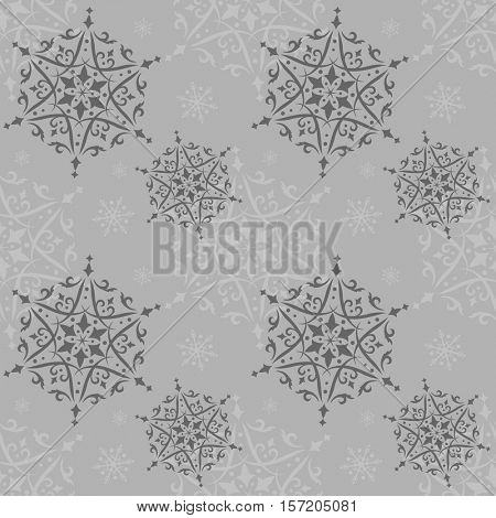 Holiday seamless background with snowflakes