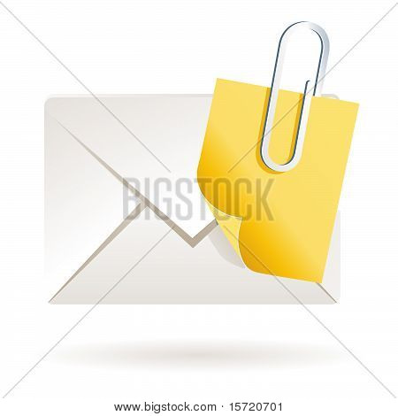lettera di posta con post-it