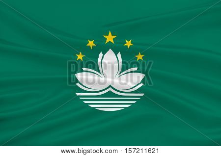 Flag of Macau also spelled Macao officially known as the Macau Special Administrative Region of the Peoples Republic of China. 3d illustration