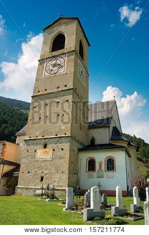 The Ancient Benedictine convent of Saint John (UNESCO world heritage site) in Monastery valley Mustair Grisons Switzerland