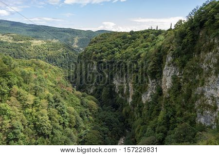 View From Viewpoint On Okatse Canyon Near Kutaisi, Georgia, Europe