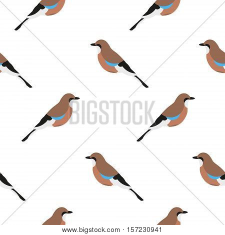 Seamless pattern with jay. Ornament for textile and wrapping. Vector background.