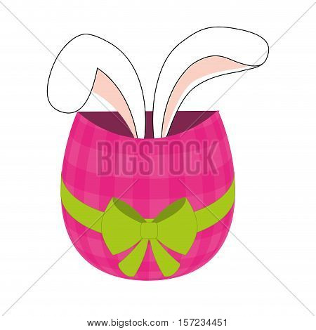Happy easter bunny cartoon icon vector illustration graphic design
