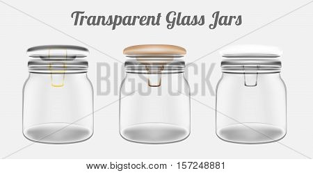 a real 3d Transparent Glass Jars vector