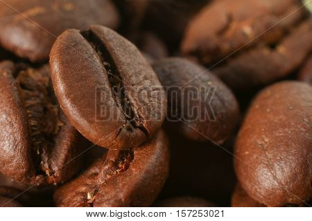 Macro style photo of coffee beans texture, grano de café