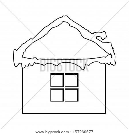 house or home with snow icon image vector illustration design