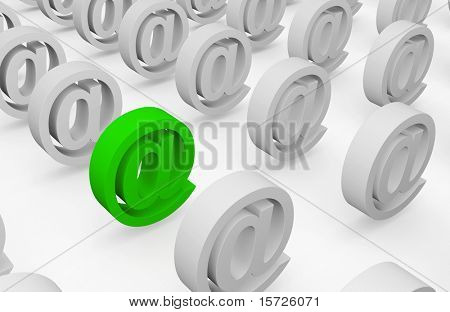 Linie e-mail znaków