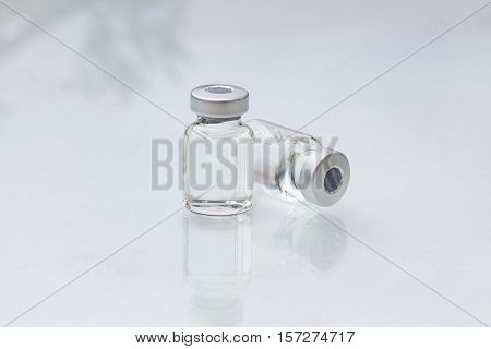 Medical ampoules, medical vials for injection isolated on white background.