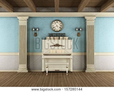 Vintage Interior With Upright Piano