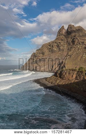 Roque de dos Hermanos in Punta del Hidalgo (Tenerife, Spain)