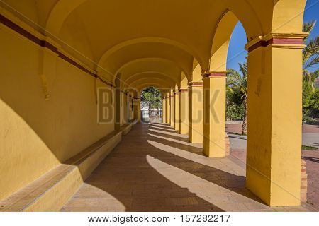 Corridor Of The Ermita De Santa Barbara Church In Moncada