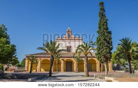 Park And Old Church In The Center Of Moncada