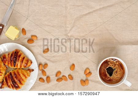 Fresh Homemade Unfilled Croissants For Breakfast