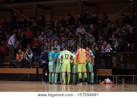 VALENCIA, SPAIN - NOVEMBER 8th: Barcelona Team during Spanish King Cup match between Levante UD FS and FC Barcelona at Cabanyal Stadium on November 8, 2016 in Valencia, Spain
