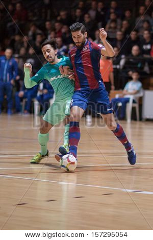 VALENCIA, SPAIN - NOVEMBER 8th: Buendia with ball during Spanish King Cup match between Levante UD FS and FC Barcelona at Cabanyal Stadium on November 8, 2016 in Valencia, Spain