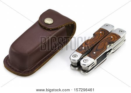 multitul from wooden handle isolated on white background