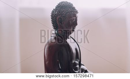 Decorative Buddha Statue, Buddha In The Background Of Incense, Shakyamuni Attained Enlightenment. Th