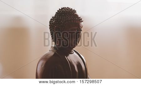 Decorative Buddha Statue, Buddha In The Background Of Incense, Shakyamuni Attained Enlightenment. Th