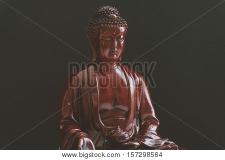 Decorative Buddha Statue, Buddha In The Background Of Incense, Shakyamuni Attained Enlightenment. Th