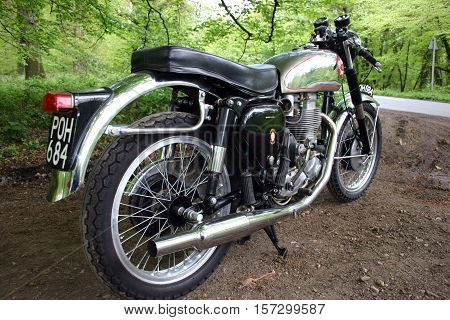 BSA Gold Star, Photographed at Coleford Carnival of transport, England. 13th April 2009 (Offside rear quarter view)