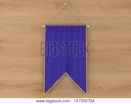 Pennant Hanging On A Wall. Include Clipping Path.
