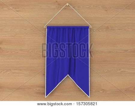 Pennant Hanging On A Wall. Include Clipping Path.