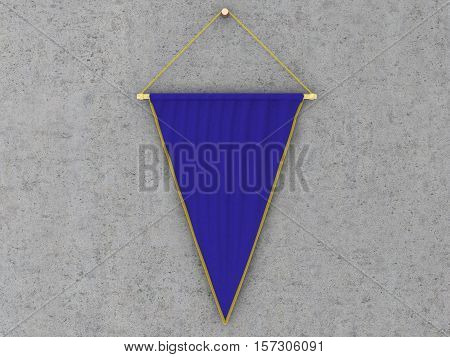 Pennant Hanging On A Wall. Include Clipping Path.