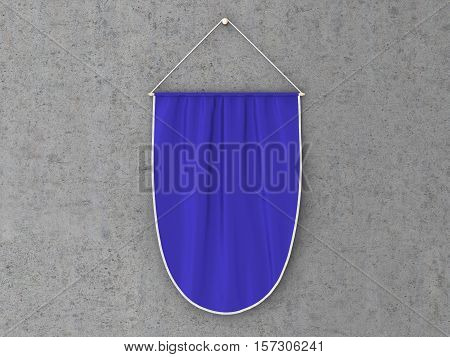 Pennant Hanging On A Wall. Include Clipping Path.