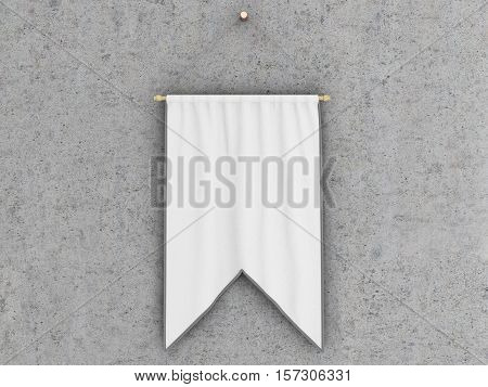 Pennant Hanging On A Wall. Include Clipping Path.