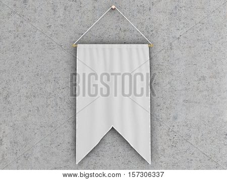 Pennant Hanging On A Wall. Include Clipping Path.