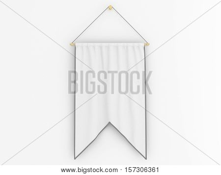 Pennant Hanging On A Wall. Include Clipping Path.