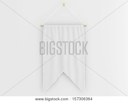 Pennant Hanging On A Wall. Include Clipping Path.
