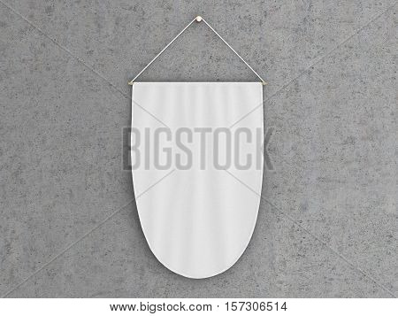 Pennant Hanging On A Wall. Include Clipping Path.