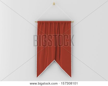 Pennant Hanging On A Wall. Include Clipping Path.