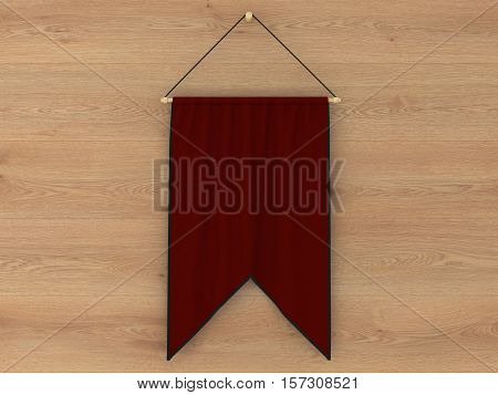 Pennant Hanging On A Wall. Include Clipping Path.