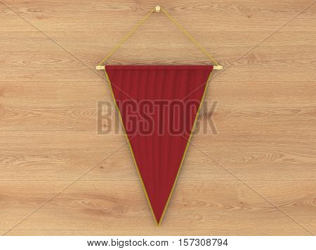 Pennant Hanging On A Wall. Include Clipping Path.