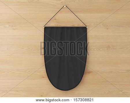 Pennant Hanging On A Wall. Include Clipping Path.