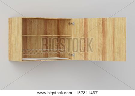 Kitchen Wall Cabinet Isolated On White Background. Include Clipping Path.
